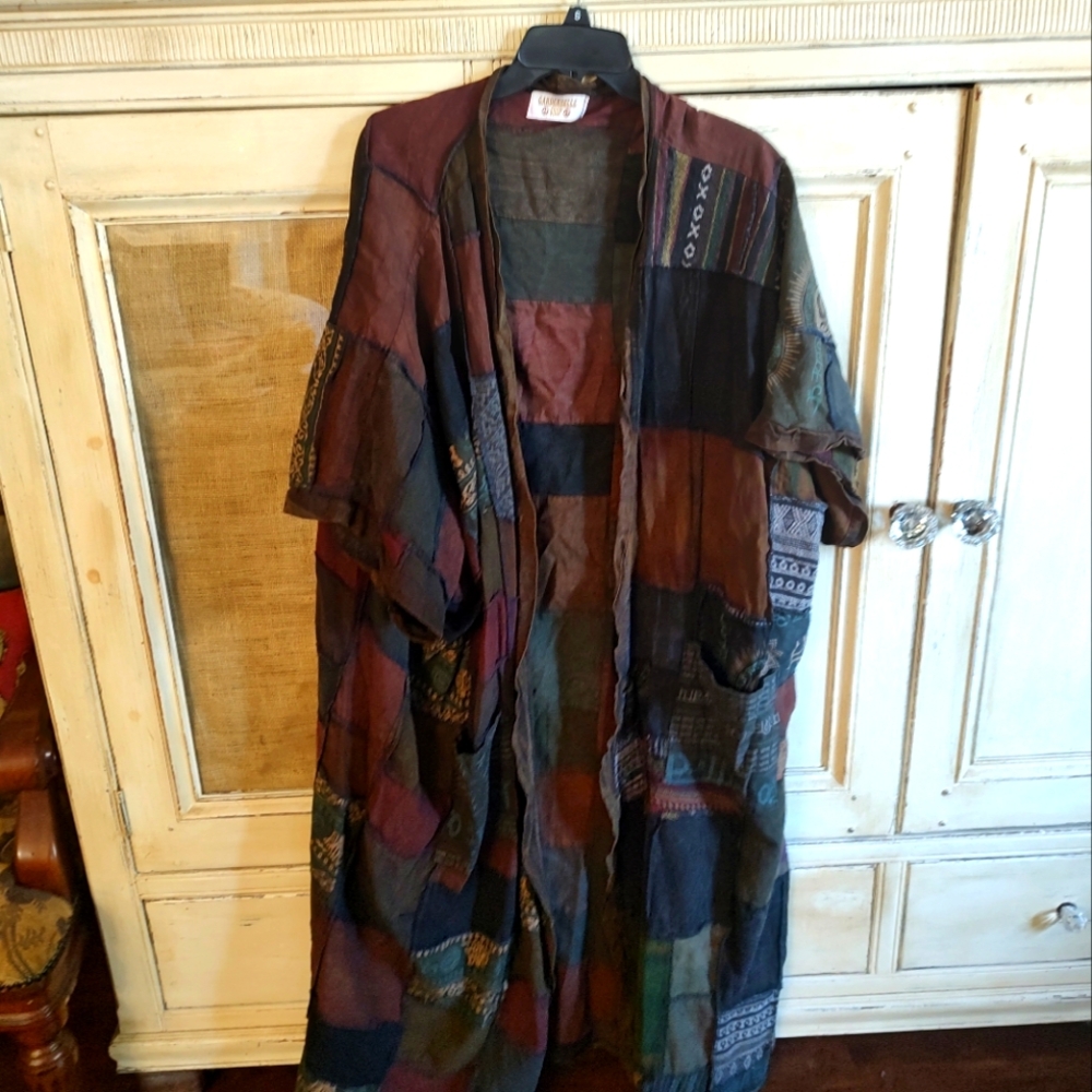 Garden Bell shop very boho long jacket coat of many colors size l